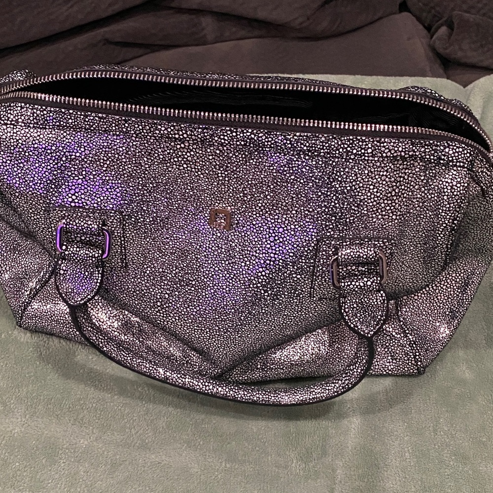 Lodis Shimmering Silver Satchel